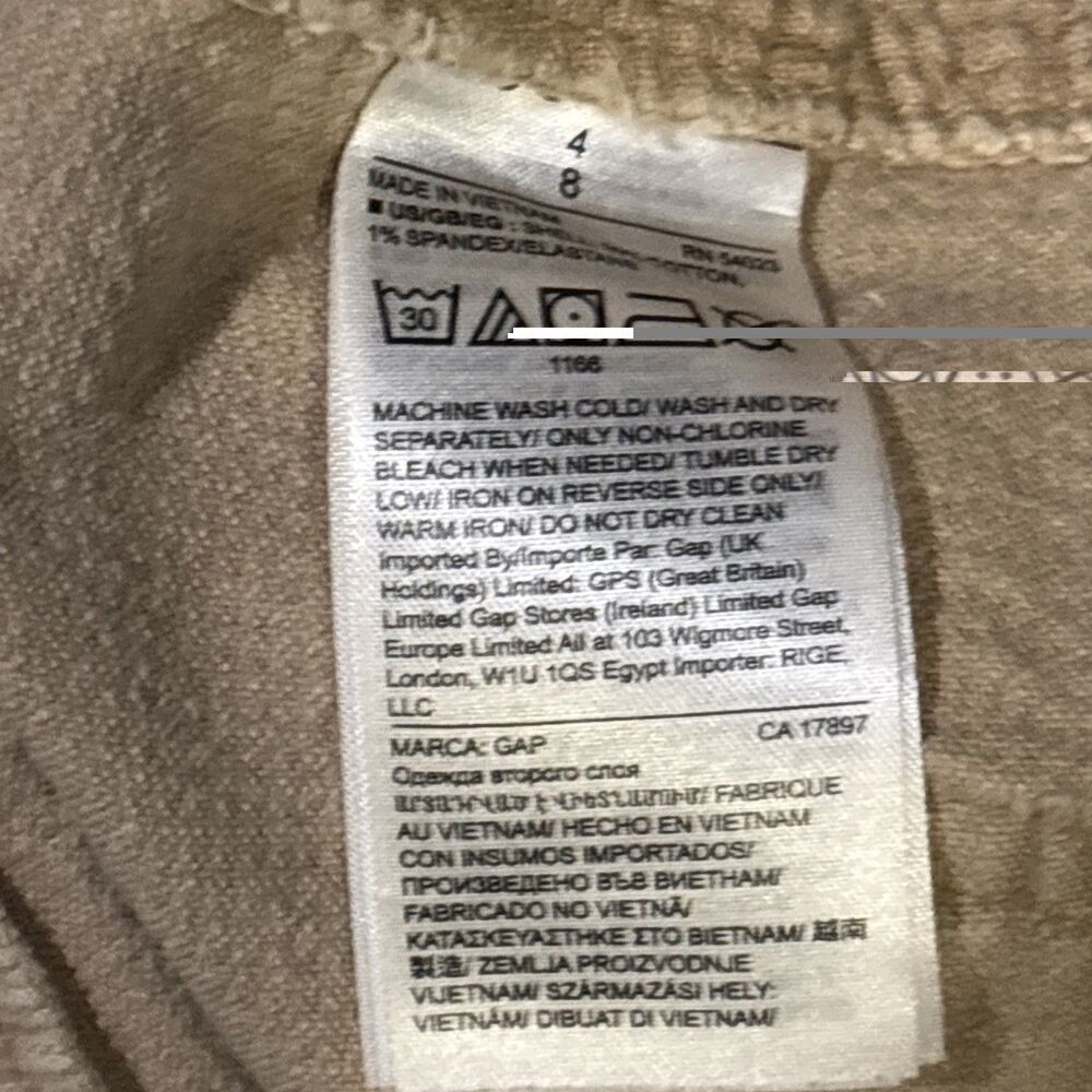 GAP Women’s High Rise Wide-Leg Tan Corduroy Pants Pockets Stretch Women's Size 4 - Picture 11 of 11
